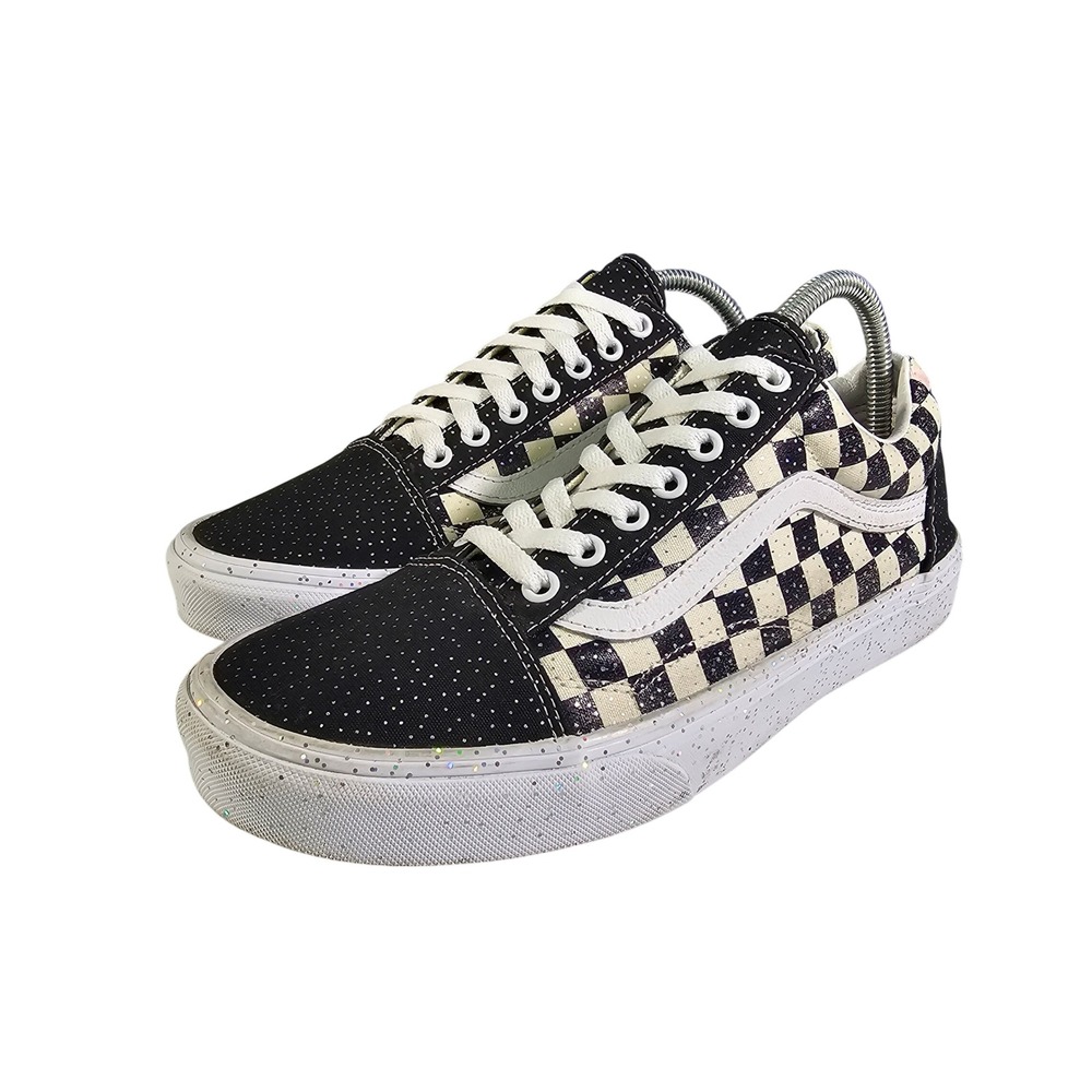 Vans Old Skool Checkerboard Glitter Sneakers Worn Once - Women's 10.5 | Men's‎ 9